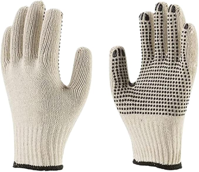 [Venda] Luva Tricotada Pigmentada Emborrachada Segurança Antiderrapante Reforçada EPI Algodão